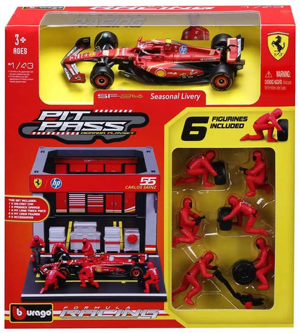 1:43 F1 FERRARI SF - 24 2024 PIT PASS DIORAMA SAINZ