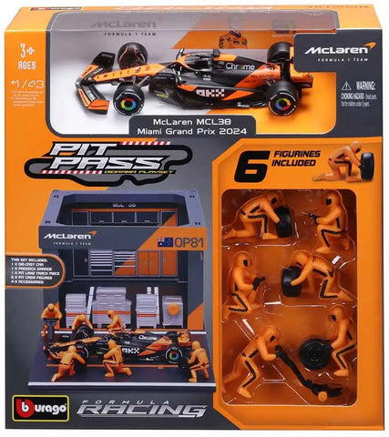 1:43 F1 MCLAREN MCL38 2024 PIT PASS DIORAMA PIASTRI