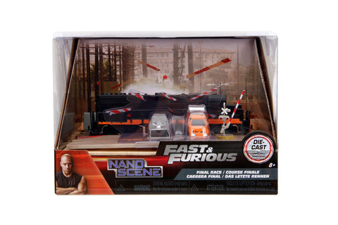 Fast & Furious Nano Vehicle Train Scene Diorama