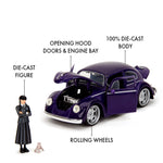 Wednesday Volkswagen Beetle with Figure 1:24 Scale Die Cast Vehicle