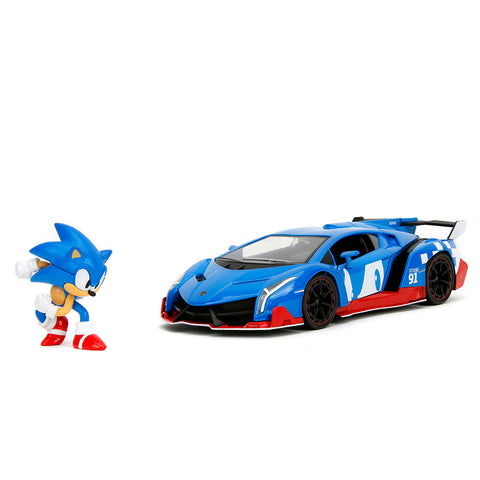 Sonic Lamborghini Veneno 1:24 Scale Die Cast Vehicle with Sonic Figure