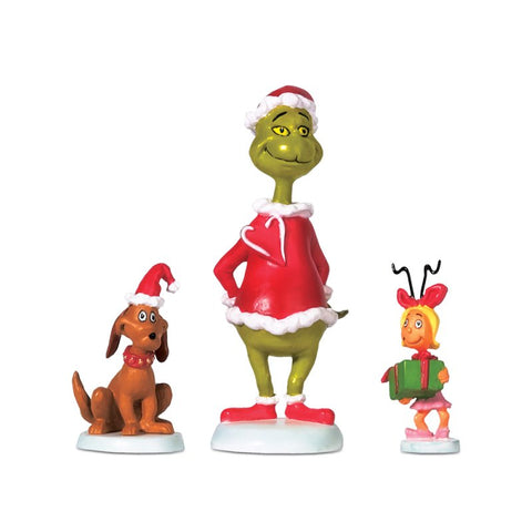 Grinch, Max and Cindy-Lou Who - The Grinch Village by D56