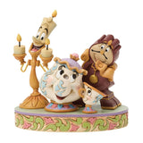 Lumiere, Mrs Potts, Cogsworth n Chip Figurine Disney Traditions