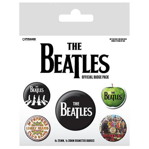 THE BEATLES (WHITE) BADGE PACK