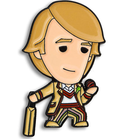 Doctor Who Hero Collector Pin Badge The 5th Doctor with cricket bat