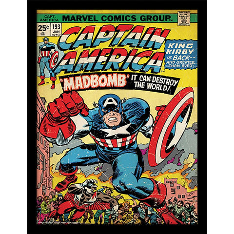 CAPTAIN AMERICA (MADBOMB) FRAMED PICTURE