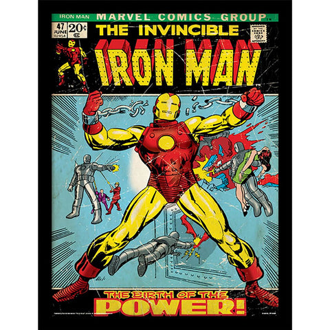 IRON MAN (BIRTH OF POWER) FRAMED PICTURE