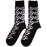 Ghost Unisex Ankle Socks: Logo Pattern (Black) (UK Size 7 - 11)