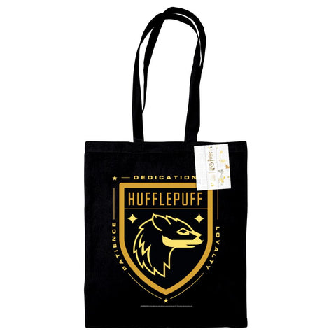 HARRY POTTER (HUFFLEPUFF FAN FLYER) BLACK TOTE BAG