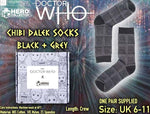 Doctor Who Hero Collector – Chibi Dalek Black & Grey Socks