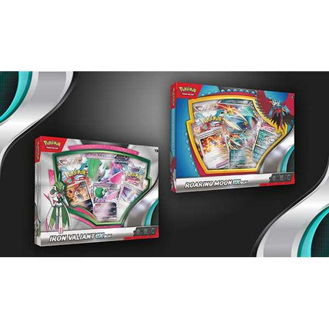 Pokmon TCG: Roaring Moon/Iron Valiant ex Box Toy Hut Pokmon TCG: Roaring Moon/Iron Valiant ex Box Toy Hut
