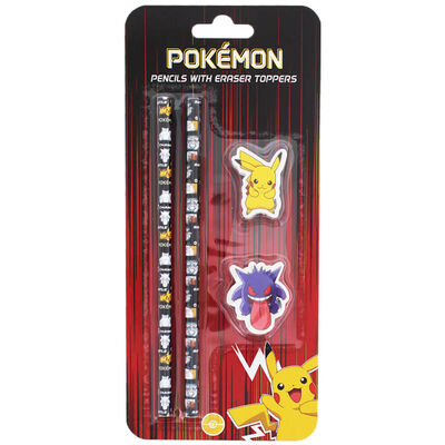 Pokemon Pencils with Eraser Toppers: Pack of 2