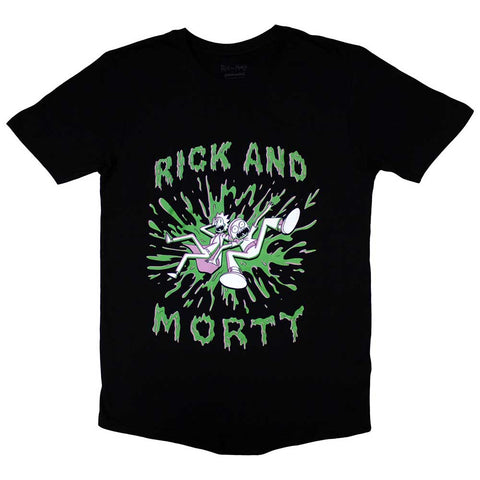 Cartoon Network Unisex T-Shirt: Rick & Morty - Green Splat (Large)