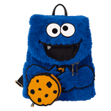 Sesame Street Cookie Monster Plush Cosplay Mini Backpack With Coin Bag