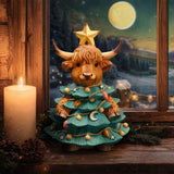 Winter Highland Cow Tree