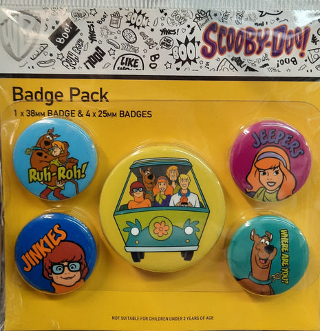 Scooby Doo Pin-Back Buttons 5-Pack