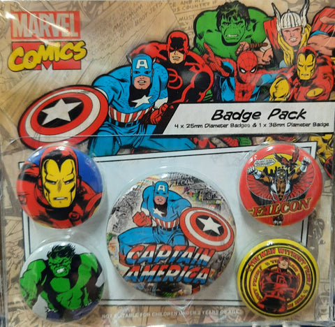 Captain America Pin-Back Buttons 5-Pack
