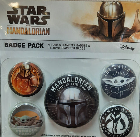 Mandalorian Pin-Back Buttons 5-Pack