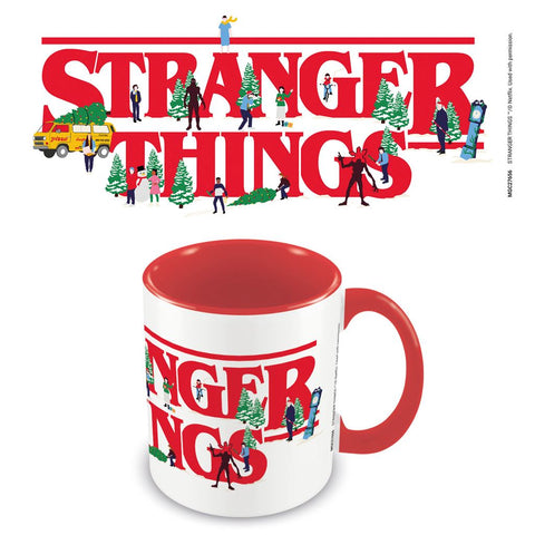 STRANGER THINGS 4 (CHRISTMAS LOGO) RED COLOURED INNER MUG