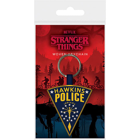 STRANGER THINGS (HAWKINS POLICE) WOVEN KEYCHAIN