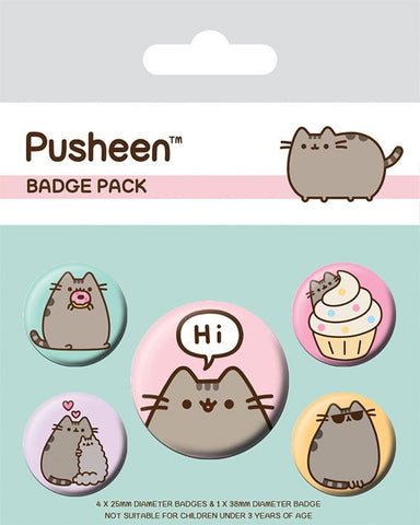 Pusheen Pin-Back Buttons 5-Pack Pusheen Says Hi